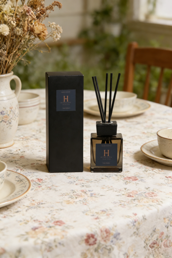Teak Ember reed diffuser 200ml elegant home fragrance