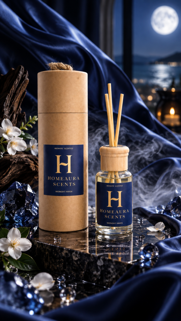 Midnight Haven 50ml reed diffuser by Homeaura Scents