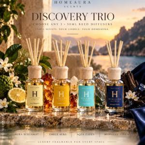 Homeaura 50ml Discovery Trio reed diffusers – choose any 3 scents